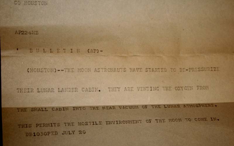 Apollo 11 Original AP Teletype Roll of Astronaut Moon Landing Case DVD